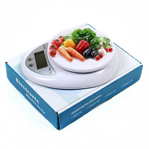 Digital Kitchen Scale (11 lb/ 5 kg Capacity) (0.05 oz/ 1 g Increment) Premium Food Scale for Baking, Cooking and Mail - Lightweight and Durable Design - Lifetime ltd. Warranty - Metallic